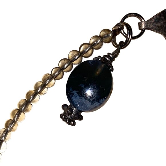 Handcrafted Gemstone Beaded Bracelet With Multi-Color Charms & Silver Accents - Picture 2 of 8